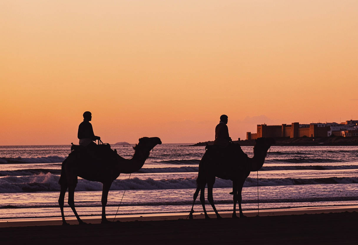 Sunset Camel Ride Along the Atlantic Coast